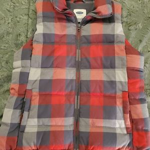 Vintage Old Navy Red Plaid Vest SIZE LARGE